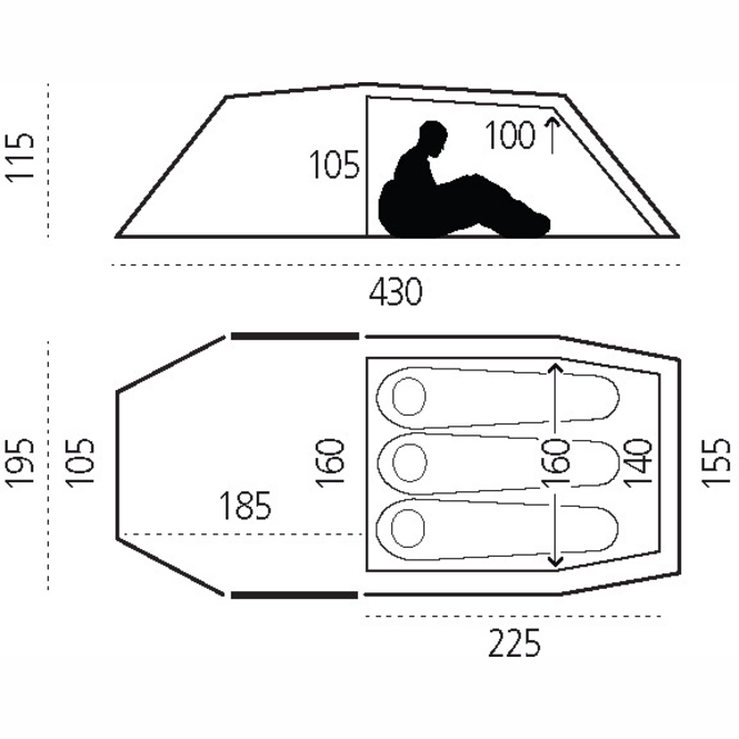 Fjallraven Zelt Fjällräven Keb Endurance 3 UN Blue – Bild 2